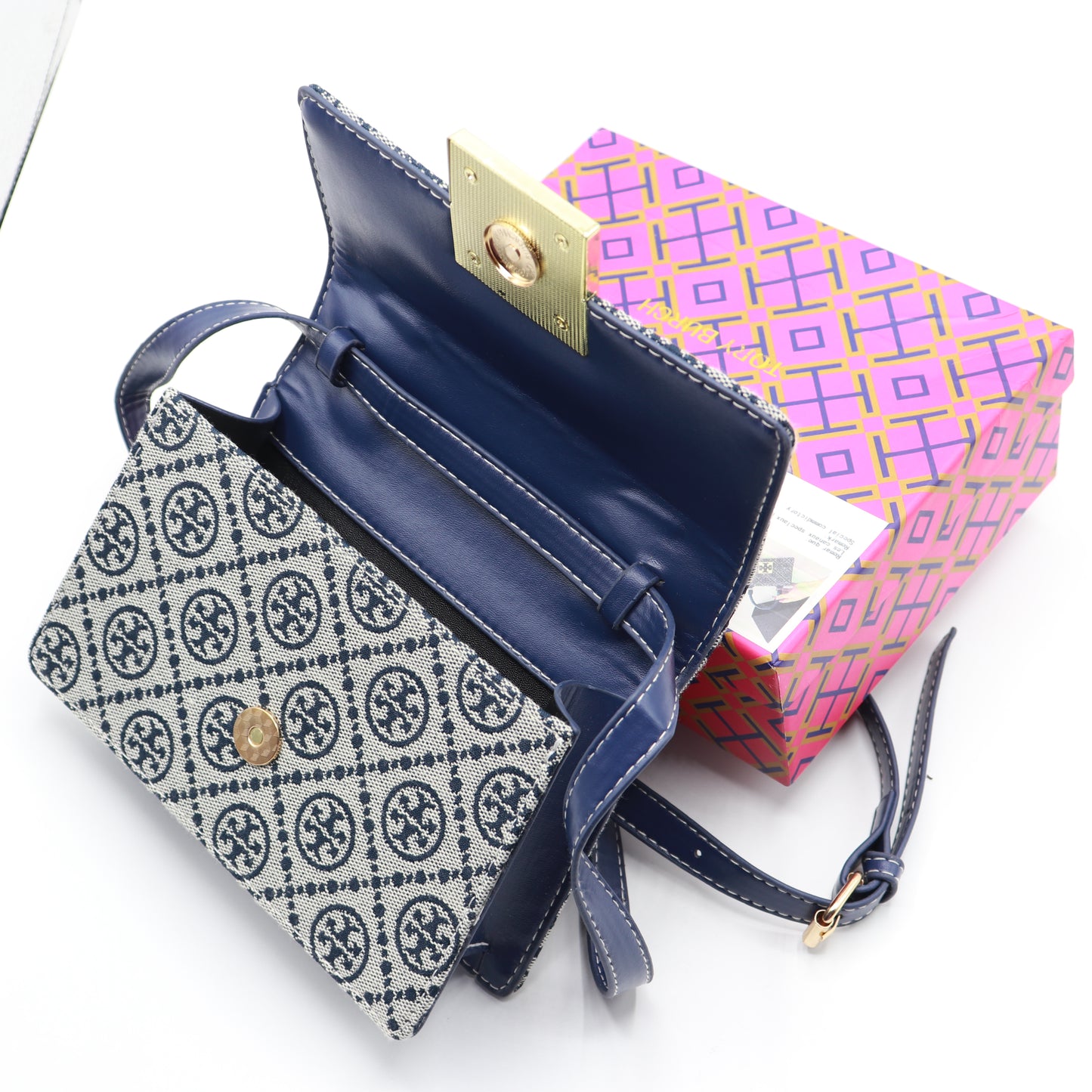 New Stylish Monogram Mini Jacquard Handbag With Box TB06