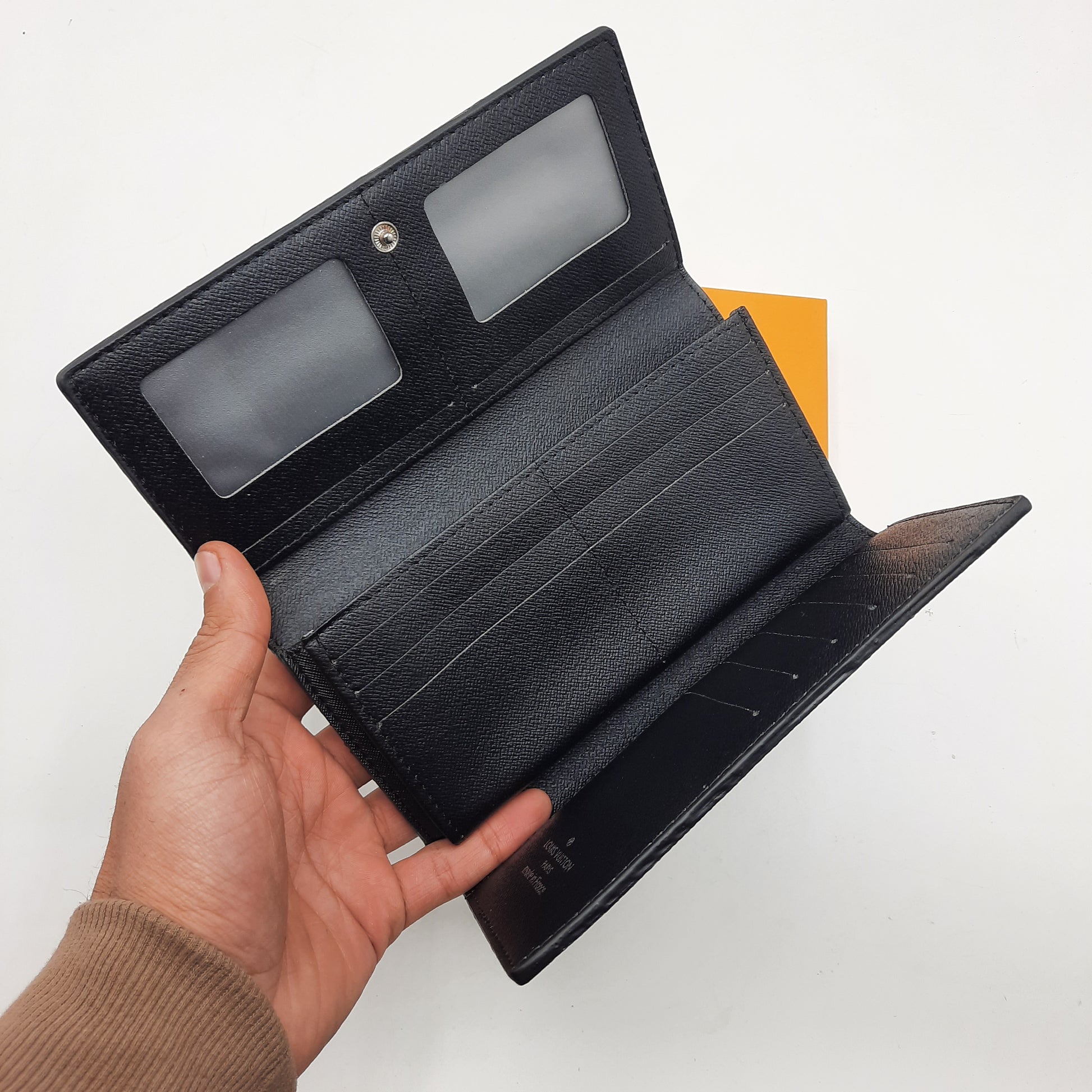 Classic Bi-Fold Wallet 3 Sides With Box AAA61702#Black Flower