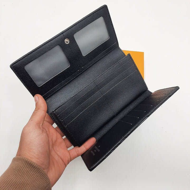 Classic Bi-Fold Wallet 3 Sides With Box AAA61702#Black Flower