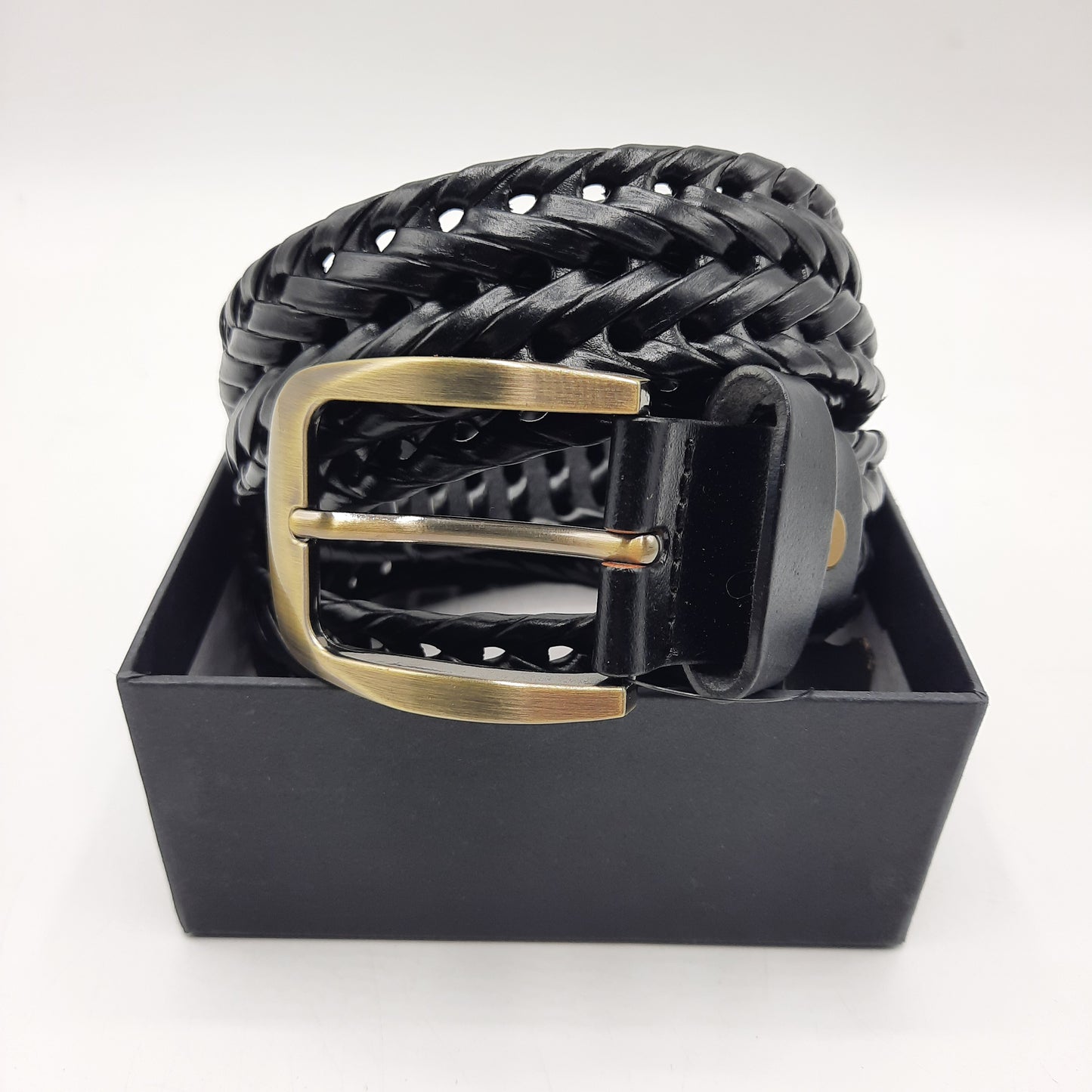 Luxury Men's Belt Brass Buckle Leather Stap With Box PB1