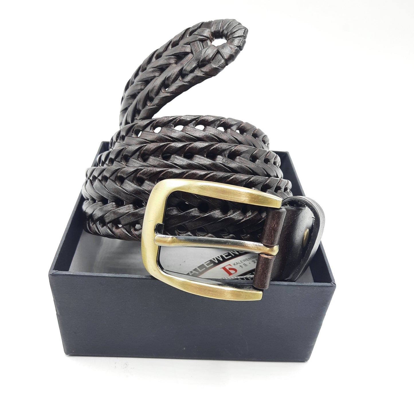 Luxury Men's Belt Brass Buckle Leather Stap With Box PB2