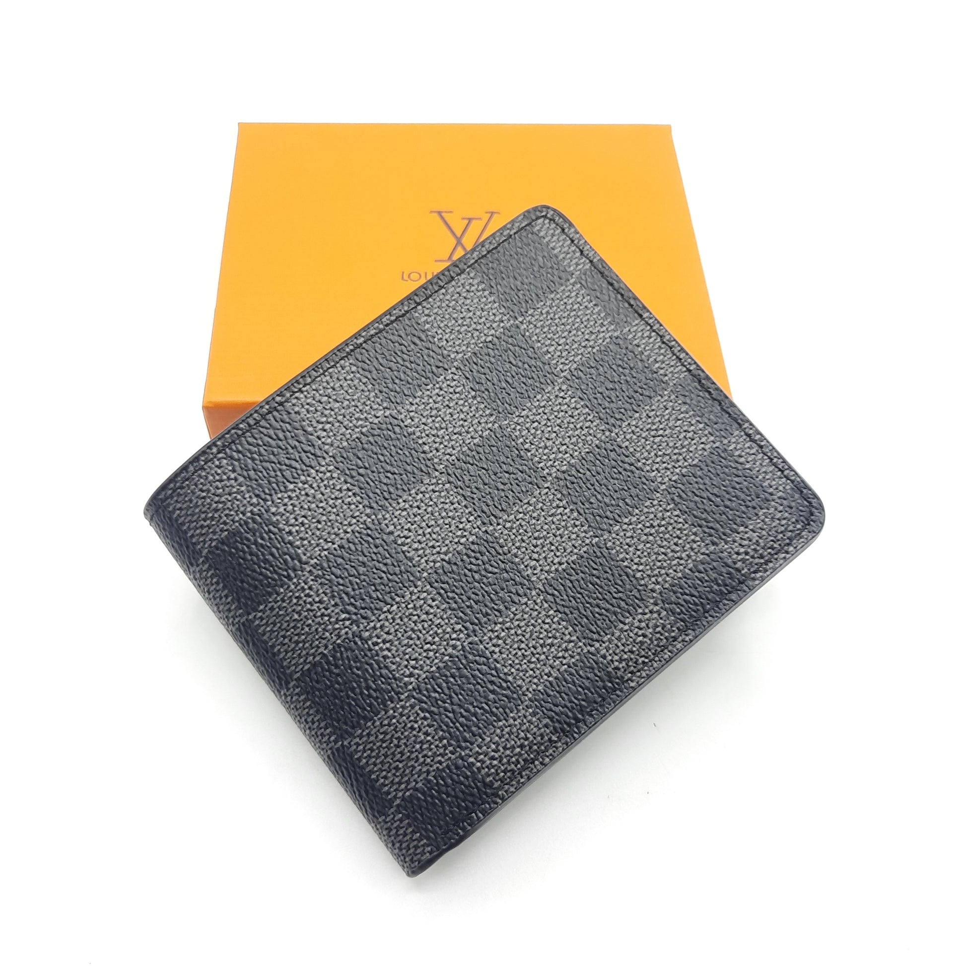 Luxury Men Wallet With Box Black Square 9801