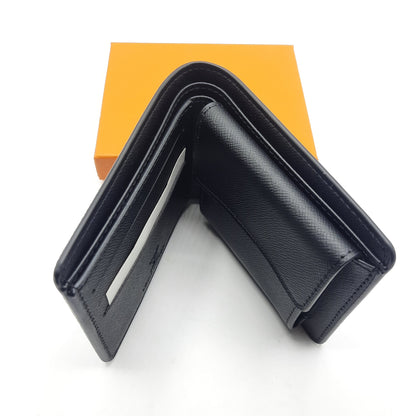 Luxury Men Wallet With Box Black Square 9801