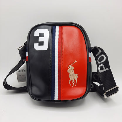 Imported Cross Body Famous Leather Men's Bag PCB-Black-458