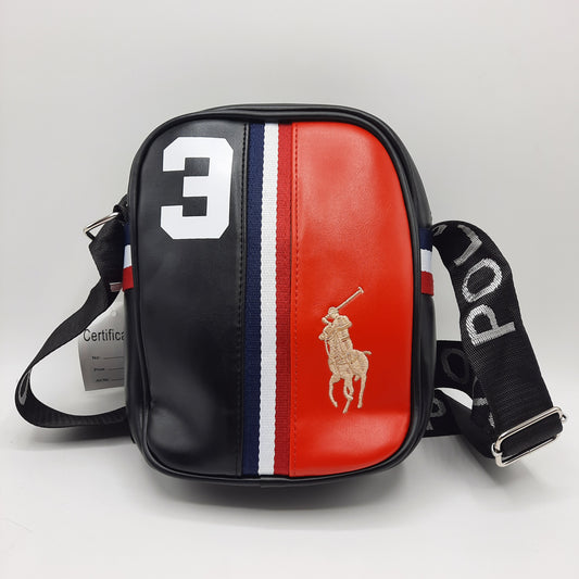 Imported Cross Body Famous Leather Men's Bag PCB-Black-458