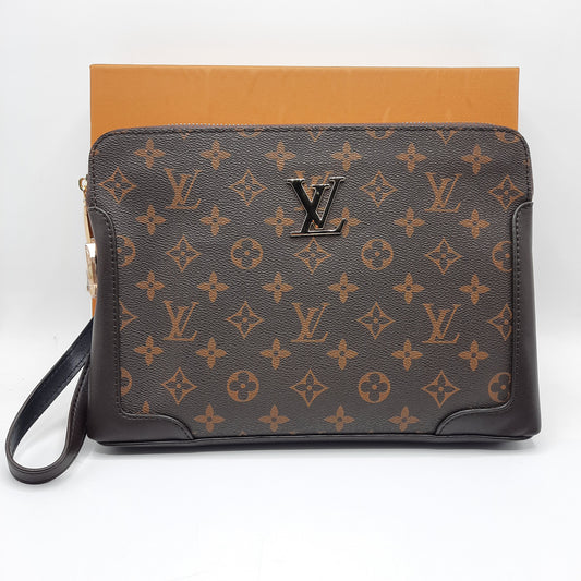 Luxury Man Handbag With Lock With Box 12020 Coffee