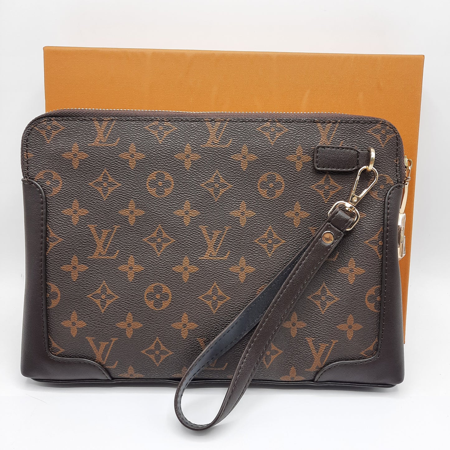 Luxury Man Handbag With Lock With Box 12020 Coffee