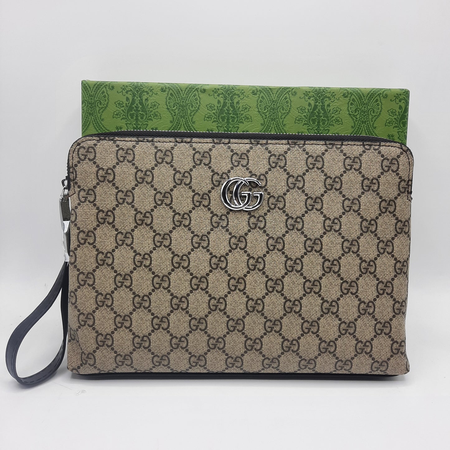 Luxury Man Handbag With Lock With Box 8806 coffee