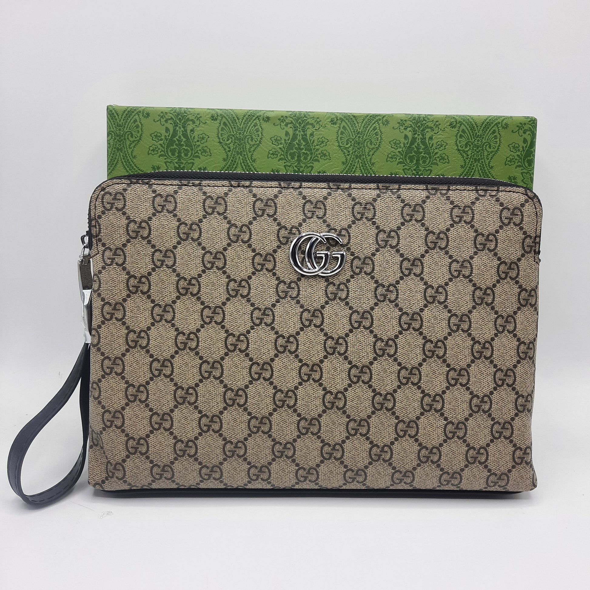 Luxury Man Handbag With Lock With Box 8806 coffee