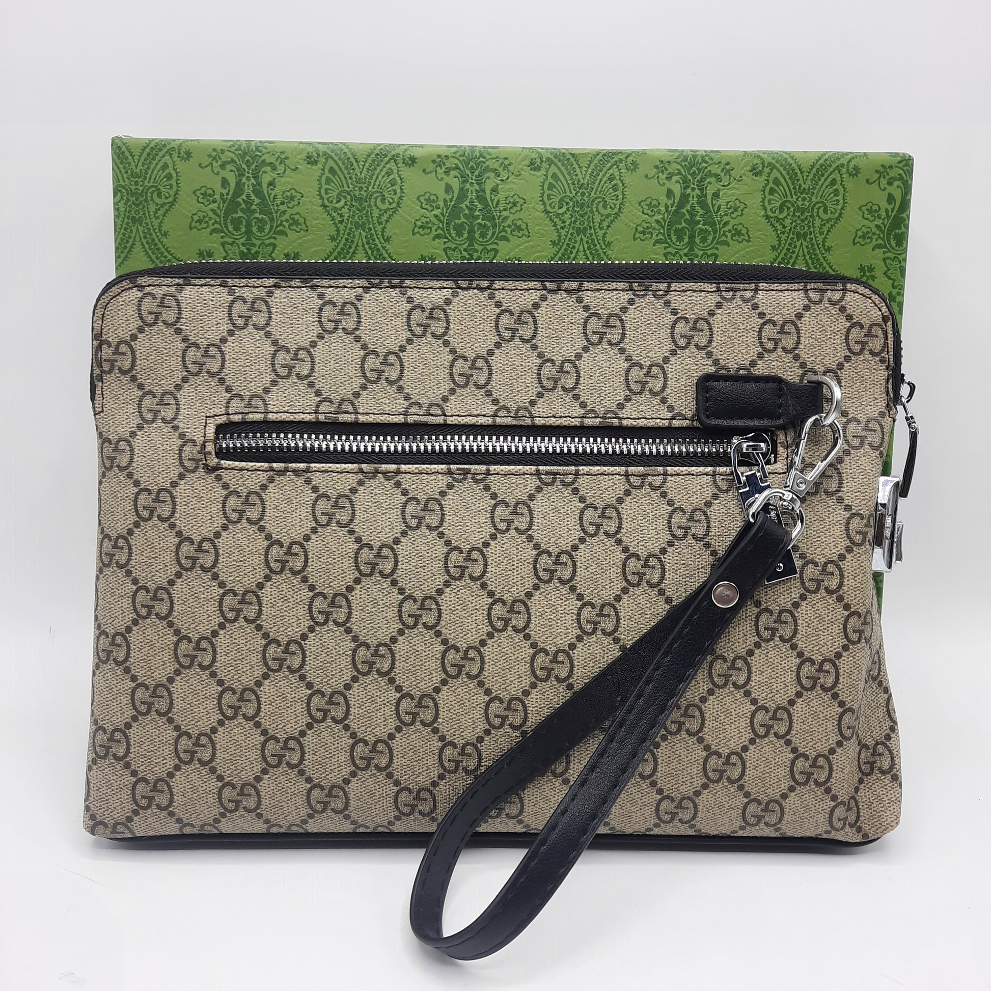 Luxury Man Handbag With Lock With Box 8806 coffee