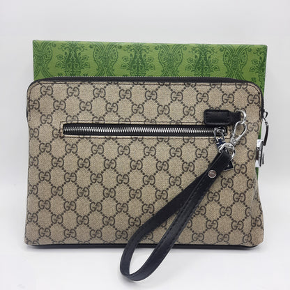 Luxury Man Handbag With Lock With Box 8806 coffee