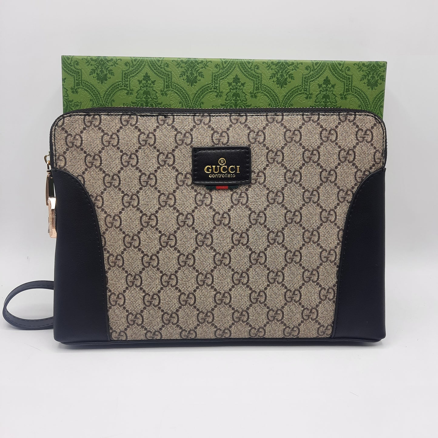 Luxury Man Handbag With Lock With Box 12036 coffee