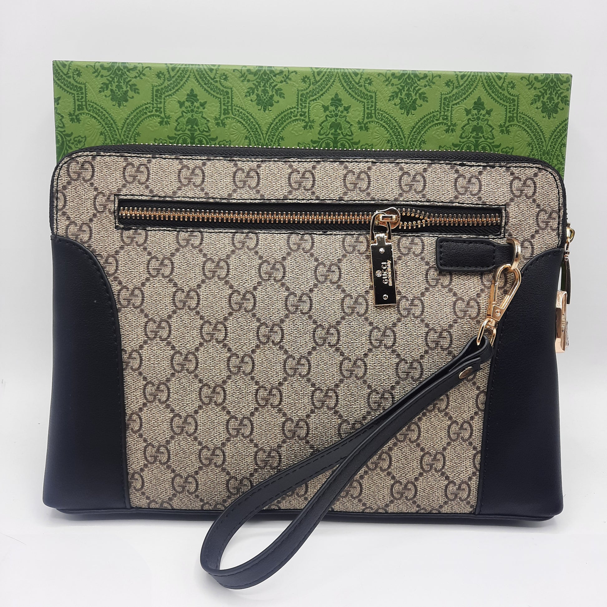 Luxury Man Handbag With Lock With Box 12036 coffee