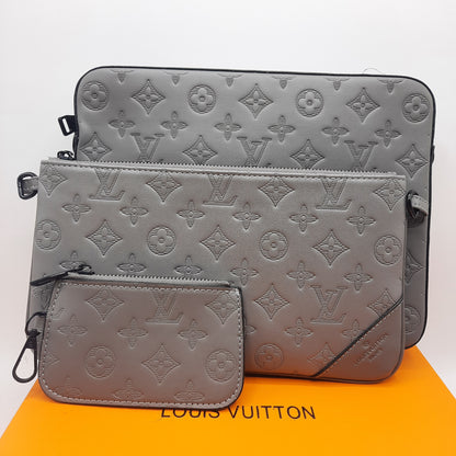 New Stylish Multi Pouch Cross Body Bag | 3-in-1 Combo Steel Grey with box