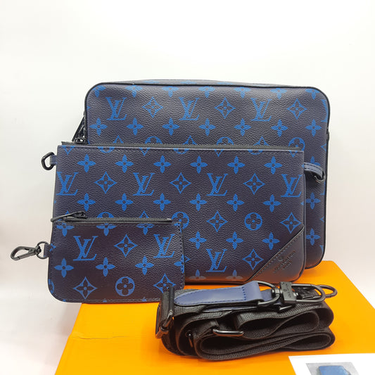 New Stylish Multi Pouch Cross Body Bag | 3-in-1 Combo Blue with box