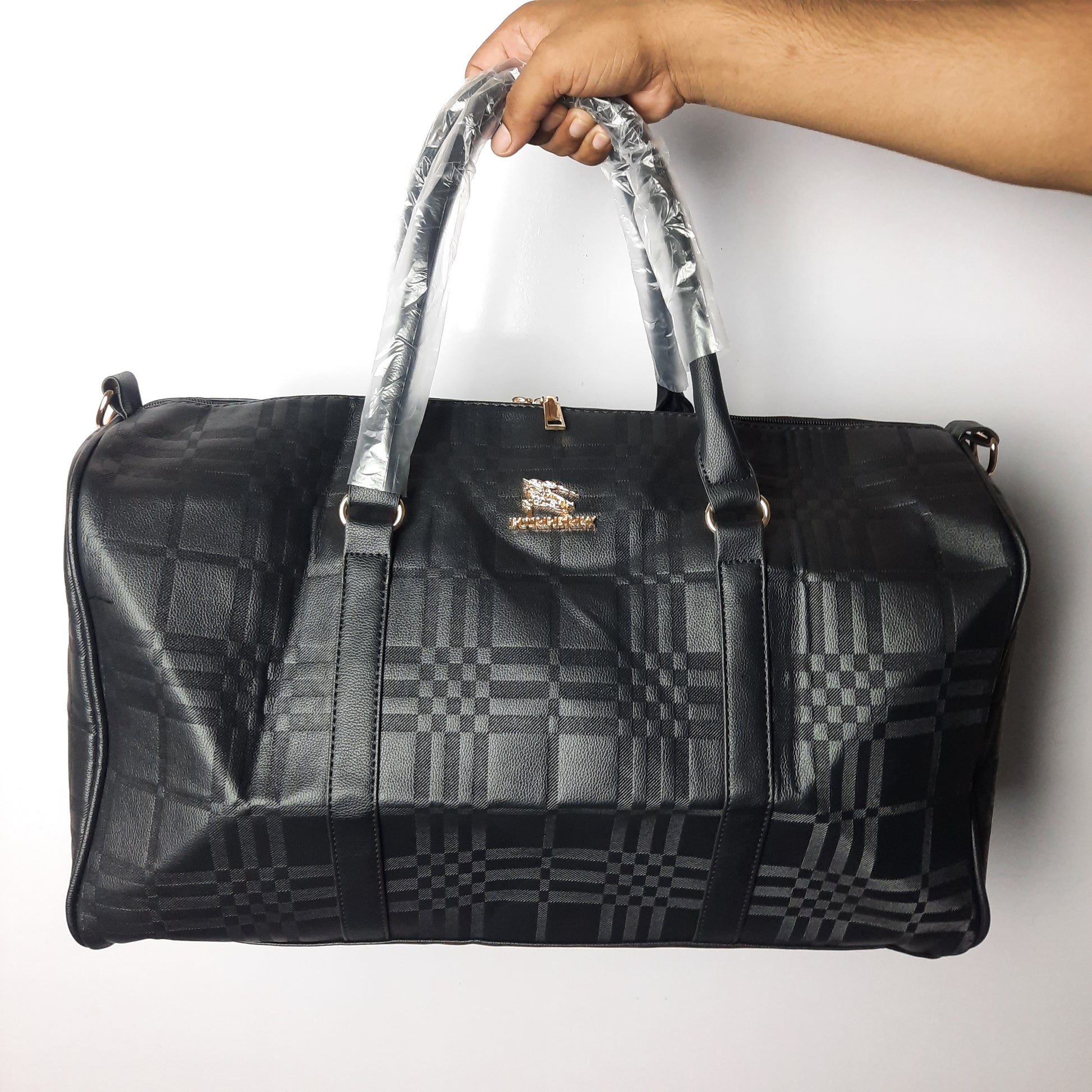 Luxury Fux Leather Travel luggage bag 19034 Black