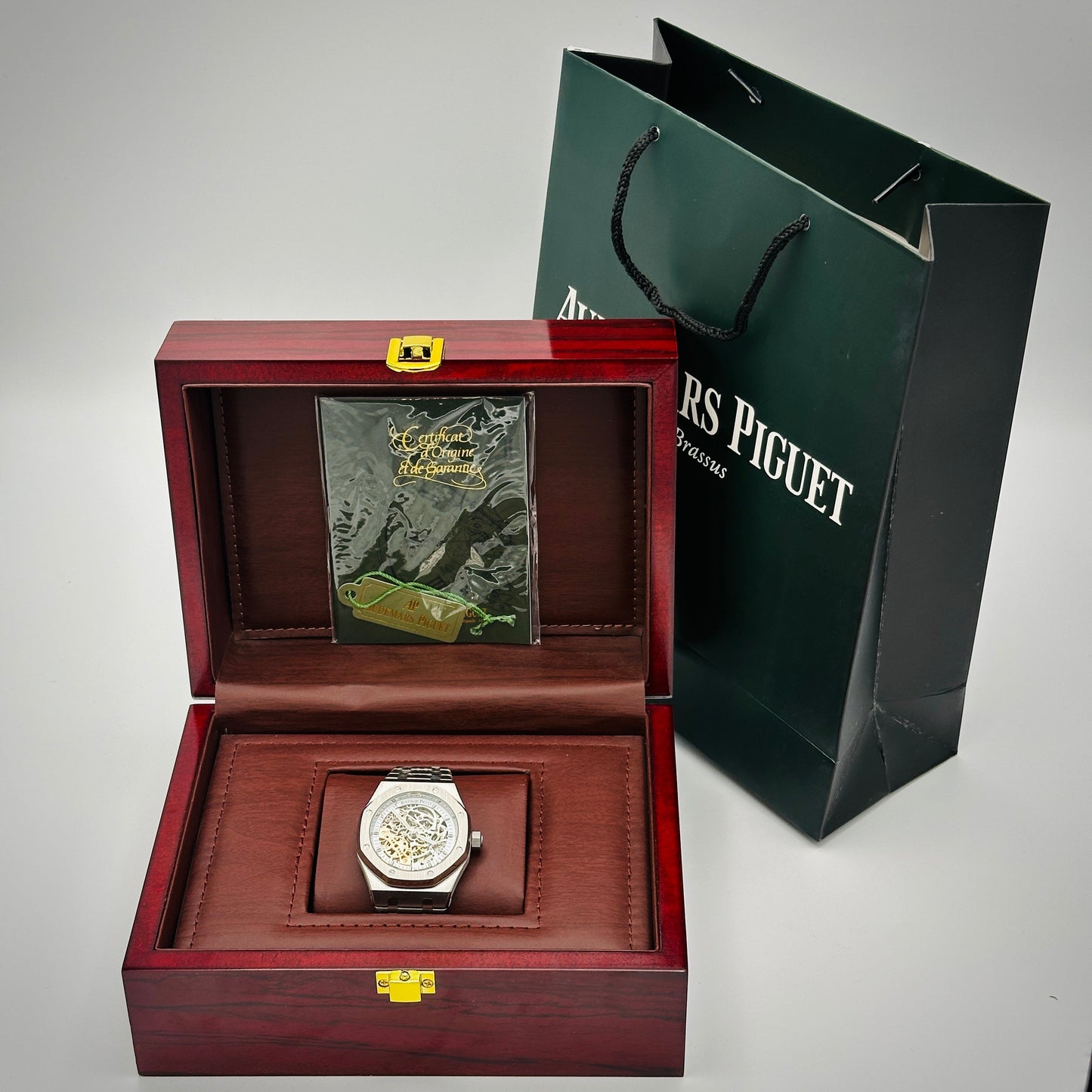 Gold White Minimalist Watch with box