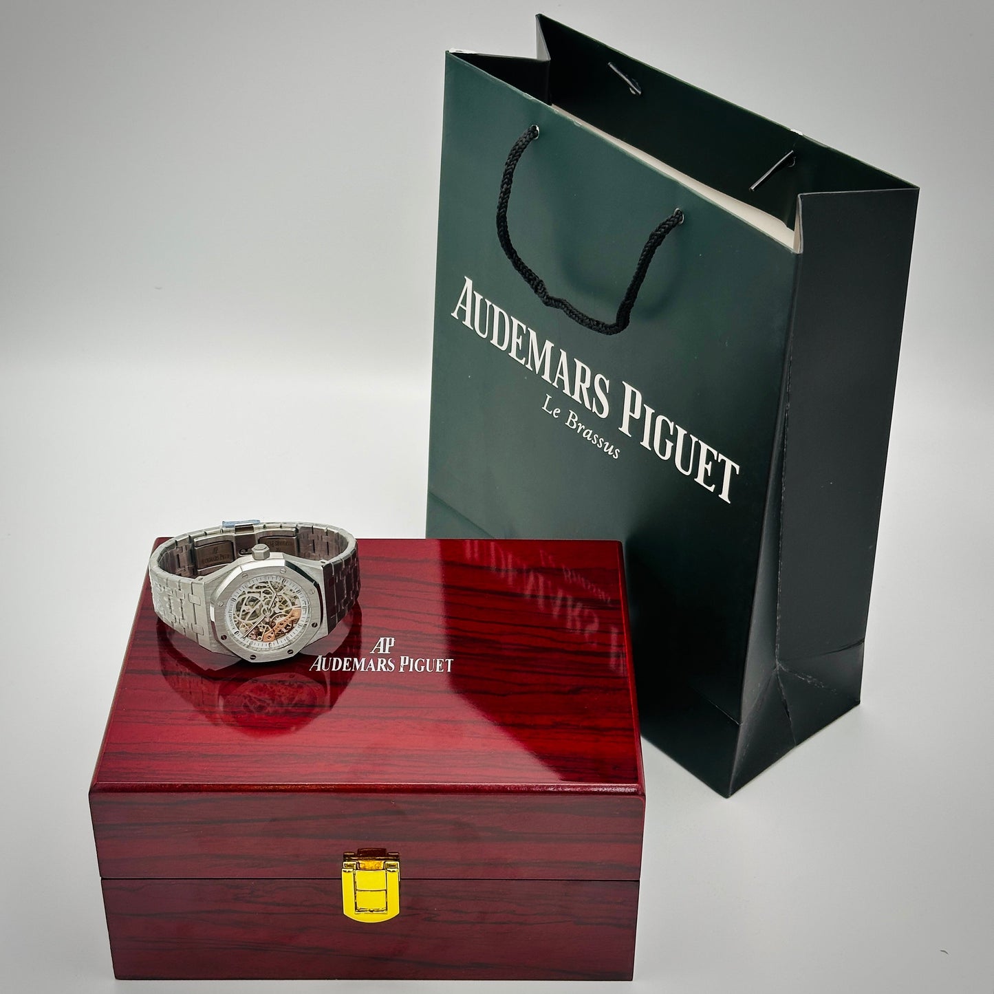 Gold White Minimalist Watch with box