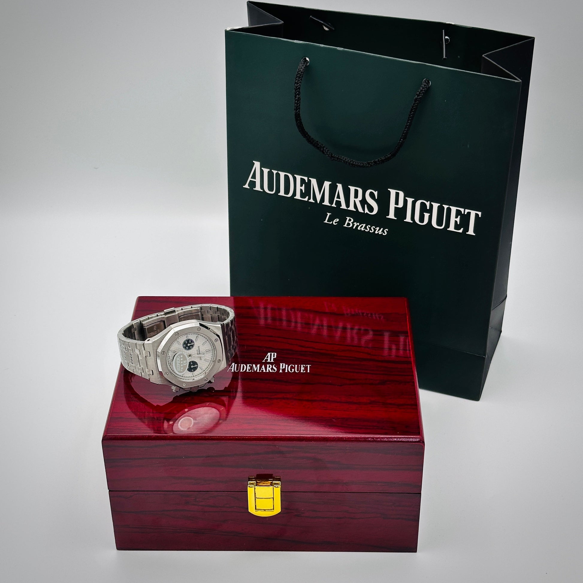 two-tone men’s watch with brand box