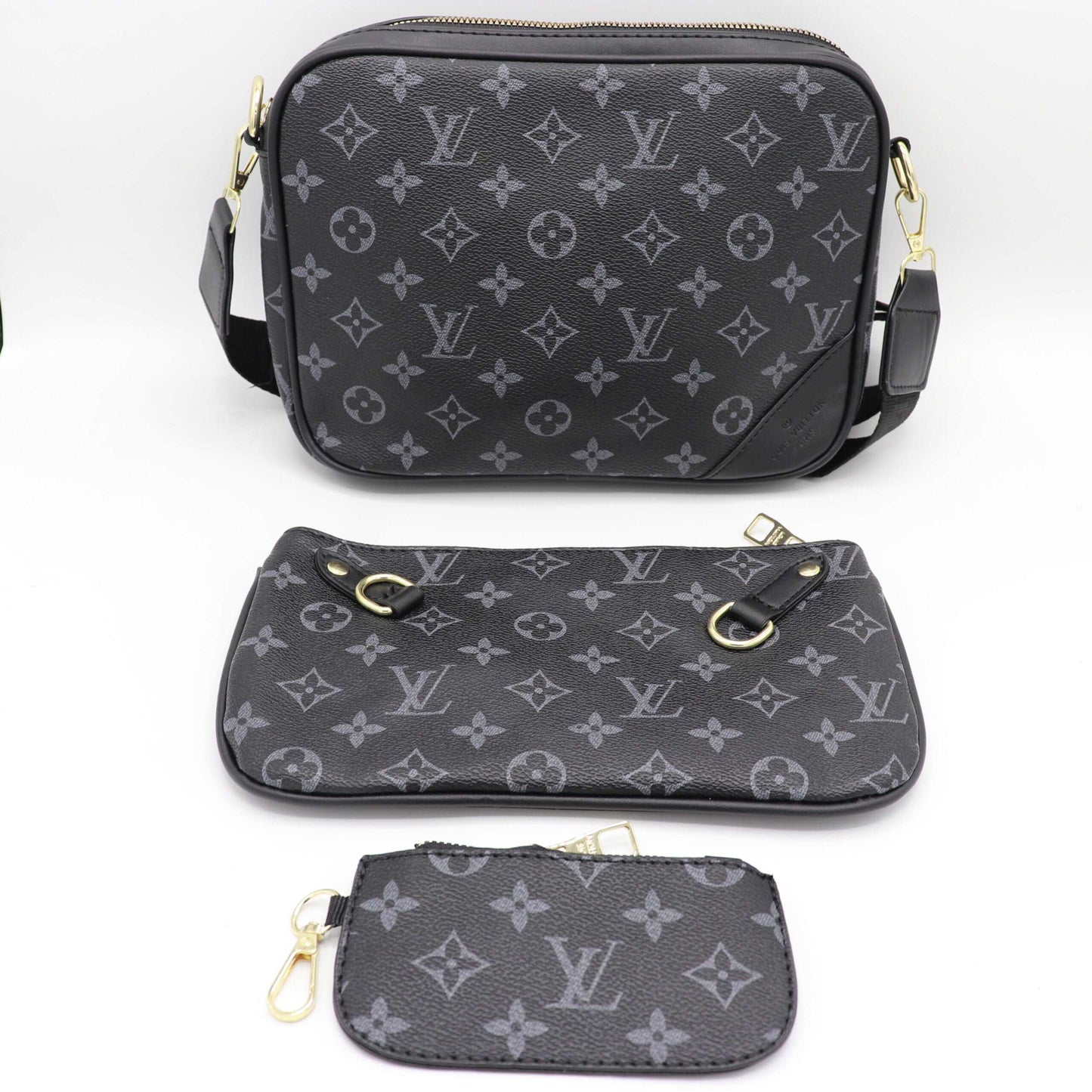 New Stylish COMBO 3 IN 1 Multi Pouch Cross Body Bag 3873-Black