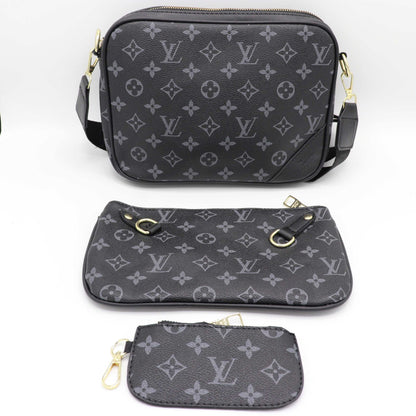 New Stylish COMBO 3 IN 1 Multi Pouch Cross Body Bag 3873-Black