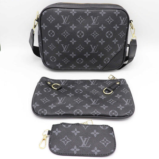 New Stylish COMBO 3 IN 1 Multi Pouch Cross Body Bag 3873-Black