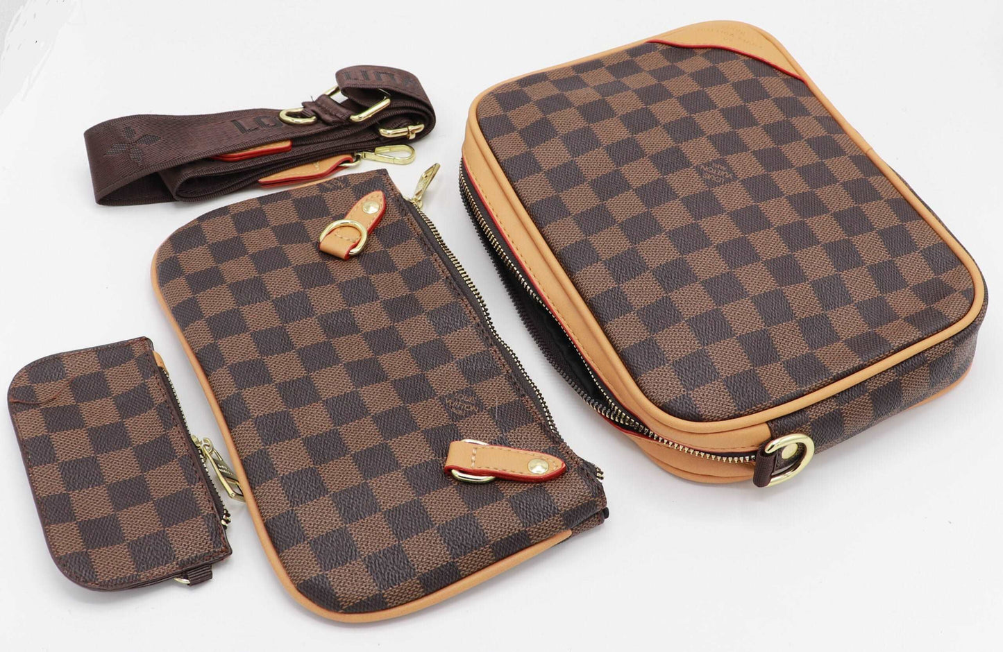 New Stylish COMBO 3 IN 1 Multi Pouch Cross Body Bag LY3873-Brown