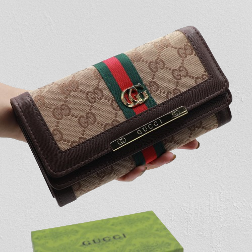 Stunning Wallet for Ladies With Box 108-Coffee