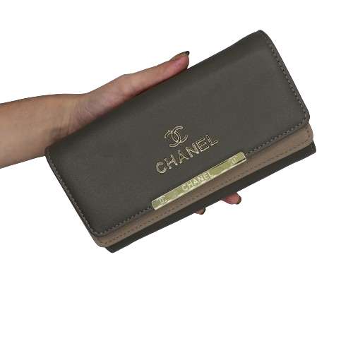 Luxury Women Wallet With Box 2065-Silver Gray