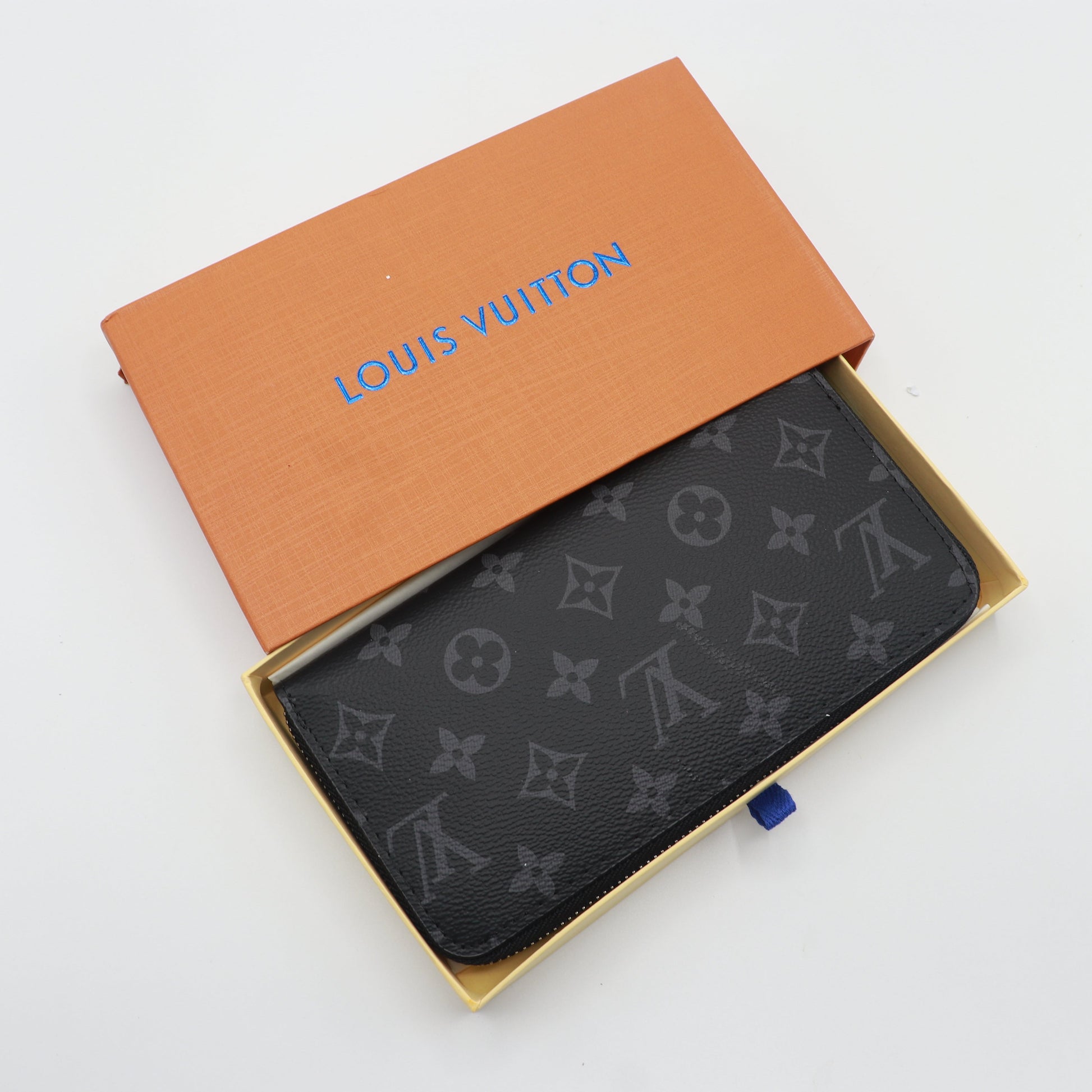 Latest Zipper Wallet for Women With Box 60017-Black Flower