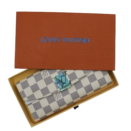 Latest 2in1 Wallet for Women With Box 2005-2 White Plaid