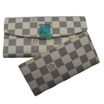 Latest 2in1 Wallet for Women With Box 2005-2 White Plaid