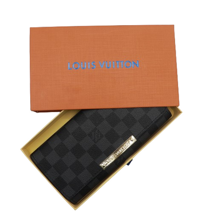 Latest Inner Zipper Wallet for Women With Box 61702-1 Black Plaid