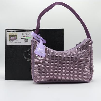 Fashionable Mini Bag with Crystals Shoulder Bag With Box PR03