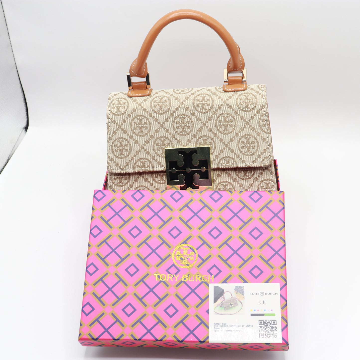 New Stylish T Monogram Mini Jacquard Handbag With Box TB07