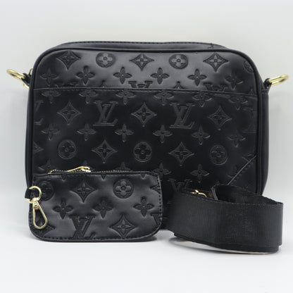 New Stylish Multi Pouch Cross Body Bag | 3-in-1 Combo 3880 BLACK with box