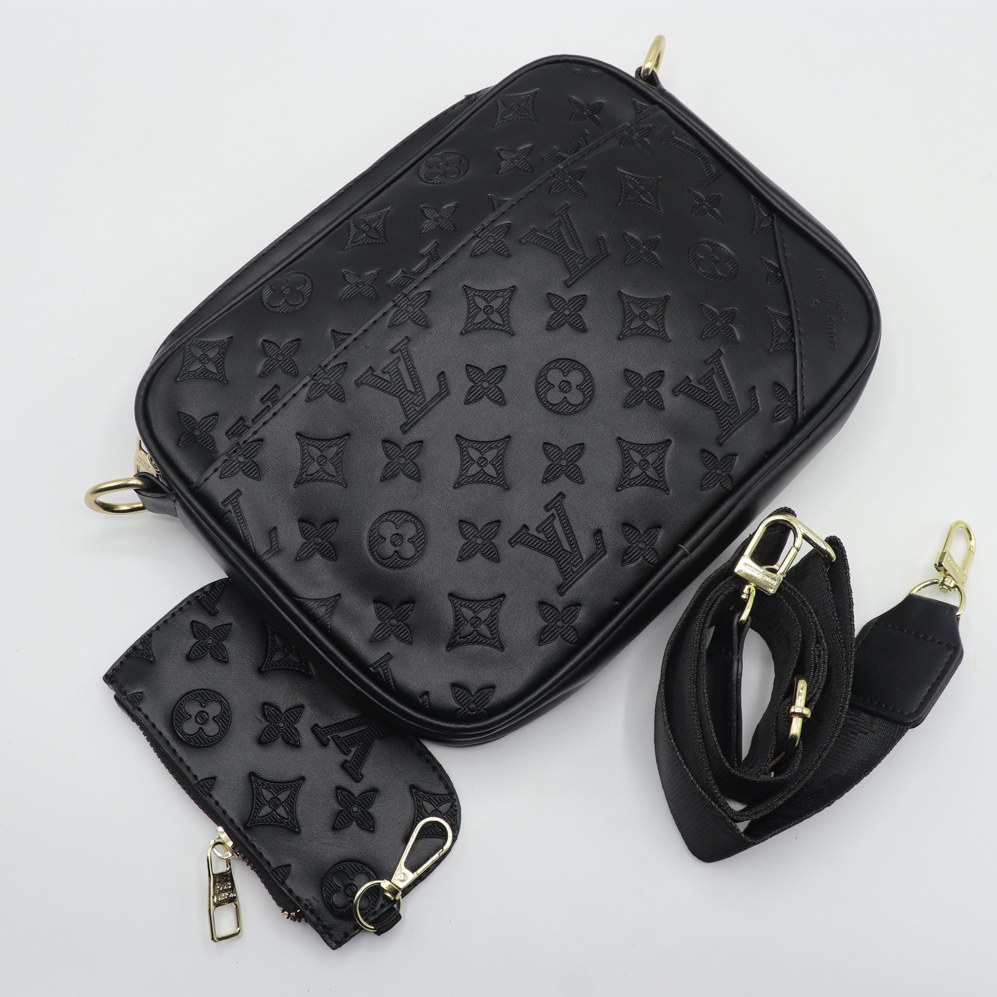 New Stylish Multi Pouch Cross Body Bag | 3-in-1 Combo 3880 BLACK with box