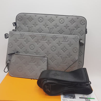 New Stylish Multi Pouch Cross Body Bag | 3-in-1 Combo Steel Grey with box