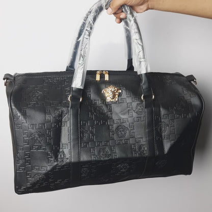 Luxury Fux Leather Travel luggage bag 1903 Black