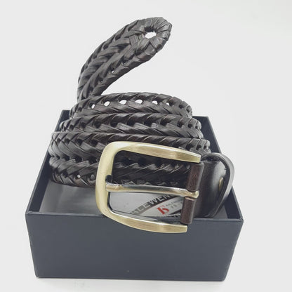 Luxury Men's Belt Brass Buckle Leather Stap With Box PB2