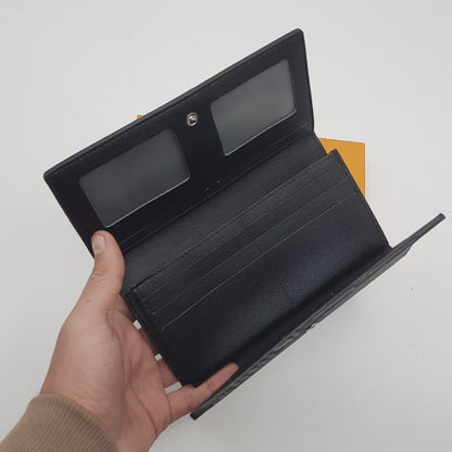 Classic Bi-Fold Wallet 3 Sides With Box AAA61702#Black Flower