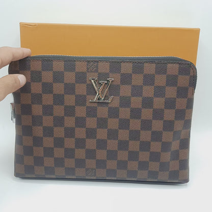 Luxury Man Handbag With Lock With Box 8806 Coffee